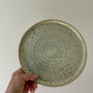 Tallerken / lys grøn krystal Ø 18 cm / 22 cm